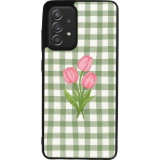 Coque Samsung Galaxy A52 - Silicone rigide noir Green vichy tulips 2026