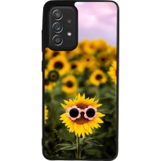 Samsung Galaxy A52 Case Hülle - Silikon schwarz Sunflower with glasses 2026