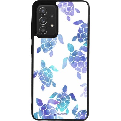 Samsung Galaxy A52 Case Hülle - Silikon schwarz Turtles pattern watercolor