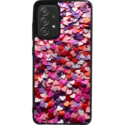 Samsung Galaxy A52 Case Hülle - Silikon schwarz Valentin 2025 Konfetti
