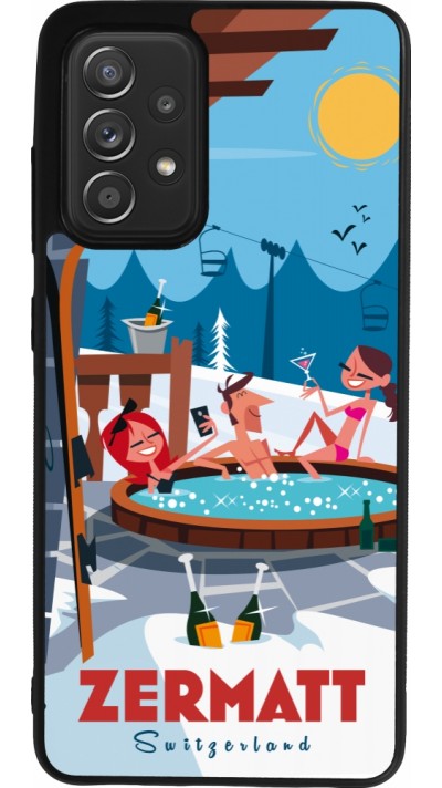 Samsung Galaxy A52 Case Hülle - Silikon schwarz Zermatt Mountain Jacuzzi