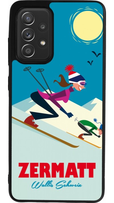 Samsung Galaxy A52 Case Hülle - Silikon schwarz Zermatt Ski Downhill