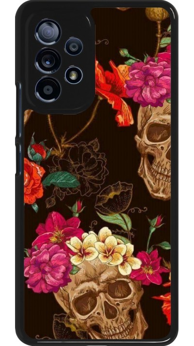 Samsung Galaxy A53 5G Case Hülle - Skulls and flowers