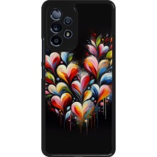 Samsung Galaxy A53 5G Case Hülle - Valentin 2024 Schwarzes Herz Abstrakt