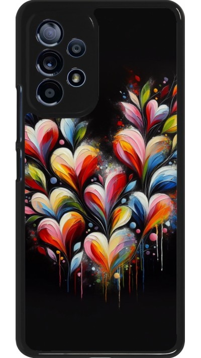 Samsung Galaxy A53 5G Case Hülle - Valentin 2024 Schwarzes Herz Abstrakt