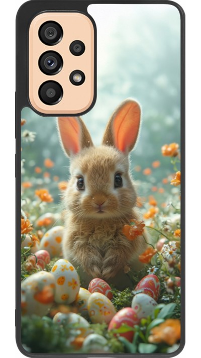 Samsung Galaxy A53 5G Case Hülle - Silikon schwarz Easter 2026 Rabbit in the garden
