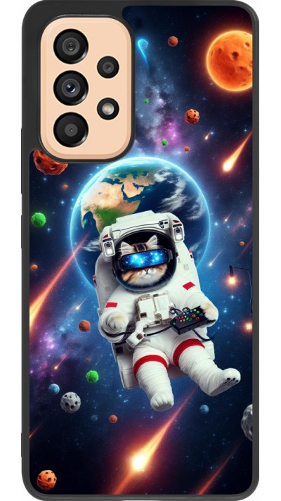 Coque Samsung Galaxy A53 5G - Silicone rigide noir VR SpaceCat Odyssey