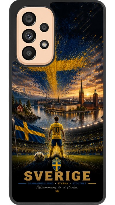 Samsung Galaxy A53 5G Case Hülle - Silikon schwarz Fussball Schweden splash 2026