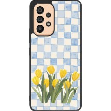 Coque Samsung Galaxy A53 5G - Silicone rigide noir Blue vichy tulips Spring 2026