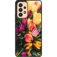 Coque Samsung Galaxy A53 5G - Silicone rigide noir Bouquet of tulips Spring 2026