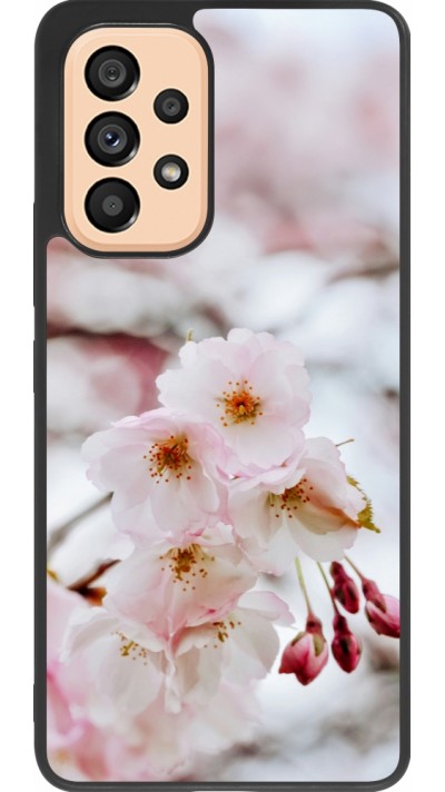 Coque Samsung Galaxy A53 5G - Silicone rigide noir Cherry tree Spring 2026