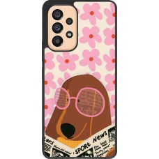Coque Samsung Galaxy A53 5G - Silicone rigide noir Dog with newspaper Spring 2026