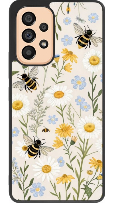 Coque Samsung Galaxy A53 5G - Silicone rigide noir Pattern bees Spring 2026