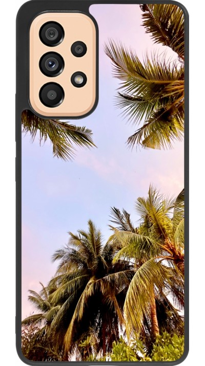 Coque Samsung Galaxy A53 5G - Silicone rigide noir Summer 2023 palm tree vibe