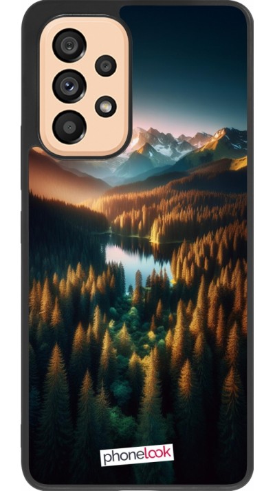 Coque Samsung Galaxy A53 5G - Silicone rigide noir Sunset Forest Lake