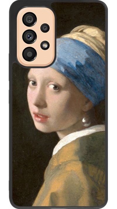 Coque Samsung Galaxy A53 5G - Silicone rigide noir Tableau art - La Jeune fille à la perle - Johannes Vermeer