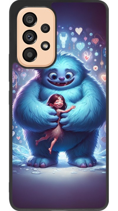 Coque Samsung Galaxy A53 5G - Silicone rigide noir Valentine 2024 Fluffy Love