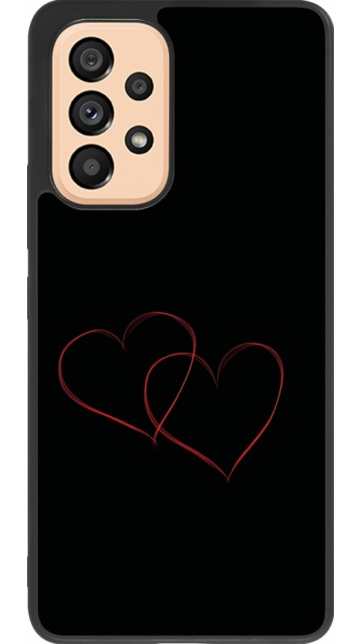 Coque Samsung Galaxy A53 5G - Silicone rigide noir Valentine 2023 attached heart