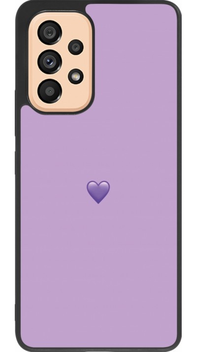 Coque Samsung Galaxy A53 5G - Silicone rigide noir Valentine 2023 purpule single heart