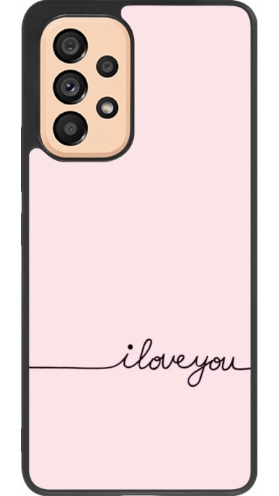 Coque Samsung Galaxy A53 5G - Silicone rigide noir Valentine 2023 i love you writing