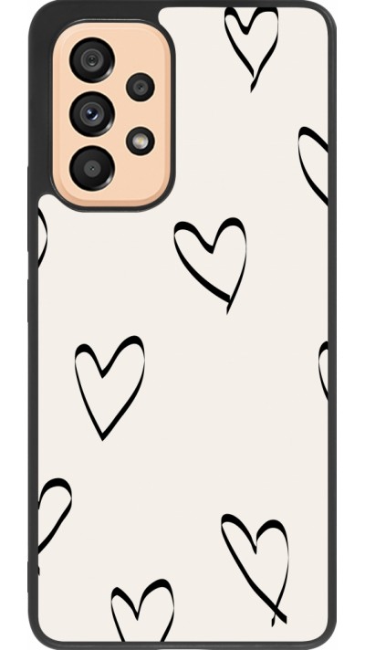 Coque Samsung Galaxy A53 5G - Silicone rigide noir Valentine 2023 minimalist hearts