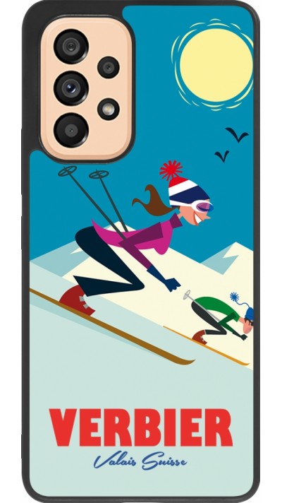 Coque Samsung Galaxy A53 5G - Silicone rigide noir Verbier Ski Downhill