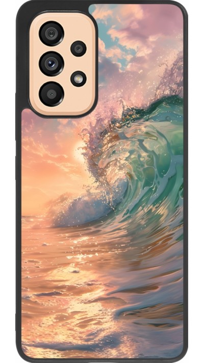 Coque Samsung Galaxy A53 5G - Silicone rigide noir Wave Sunset