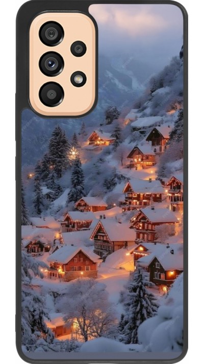 Coque Samsung Galaxy A53 5G - Silicone rigide noir Winter 25 Winter snowy village