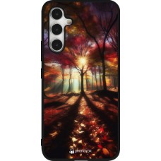 Samsung Galaxy A54 Case Hülle - Silikon schwarz Herbstlicher goldener Glanz
