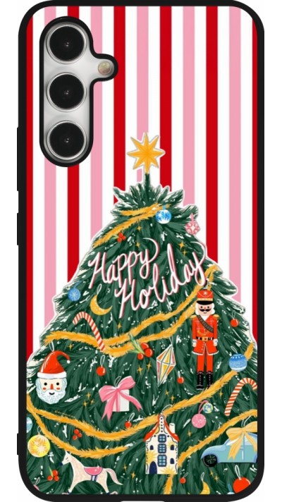 Coque Samsung Galaxy A54 5G - Silicone rigide noir Christmas 25 Happy Holiday