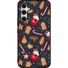 Samsung Galaxy A54 Case Hülle - Silikon schwarz Christmas 25 Pattern Gingerbread House