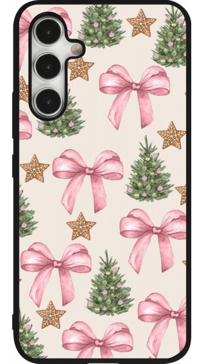 Coque Samsung Galaxy A54 5G - Silicone rigide noir Christmas 25 Vintage Ribbons