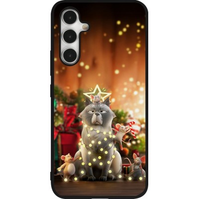 Samsung Galaxy A54 Case Hülle - Silikon schwarz Christmas 25 Xmas Cat