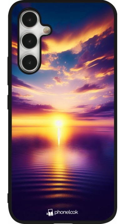 Samsung Galaxy A54 Case Hülle - Silikon schwarz Sonnenuntergang gelb violett Samsung Galaxy A54 Case Hülle - Silikon schwarz Sonnenuntergang gelb violett
