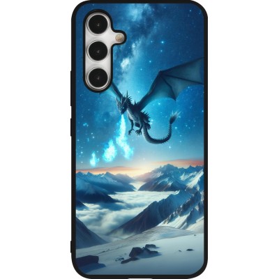 Samsung Galaxy A54 Case Hülle - Silikon schwarz Drache nächtliche Berg