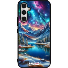 Samsung Galaxy A54 Case Hülle - Silikon schwarz Fantasiebergsee Himmel Sterne