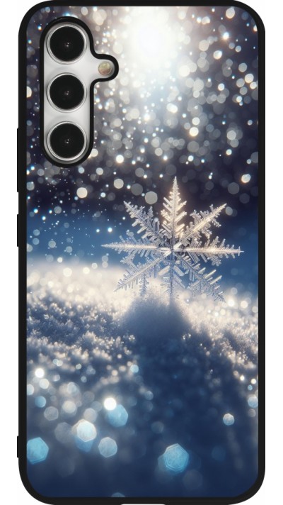 Samsung Galaxy A54 Case Hülle - Silikon schwarz Schneeflocke Solar Glanz Samsung Galaxy A54 Case Hülle - Silikon schwarz Schneeflocke Solar Glanz