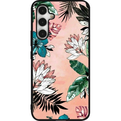 Samsung Galaxy A54 Case Hülle - Silikon schwarz Flowers Artprint