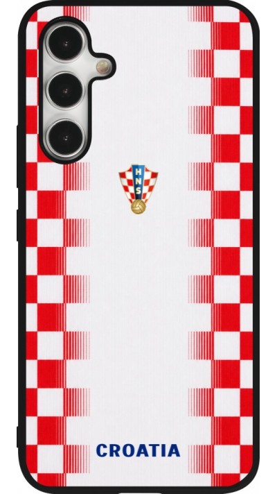 Coque Samsung Galaxy A54 5G - Silicone rigide noir Maillot de football Croatie 2026 personnalisable