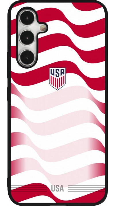 Coque Samsung Galaxy A54 5G - Silicone rigide noir Maillot de football États-Unis 2026 personnalisable