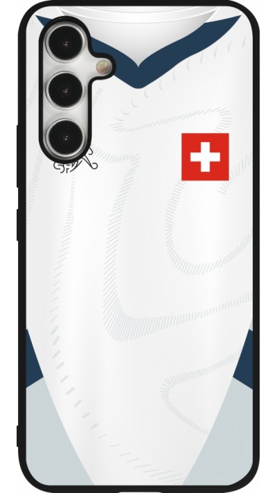Samsung Galaxy A54 Case Hülle - Silikon schwarz Schweiz Away personalisierbares Fussballtrikot Samsung Galaxy A54 Case Hülle - Silikon schwarz Schweiz Away personalisierbares Fussballtrikot