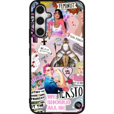 Samsung Galaxy A54 Case Hülle - Silikon schwarz Girl Power Collage