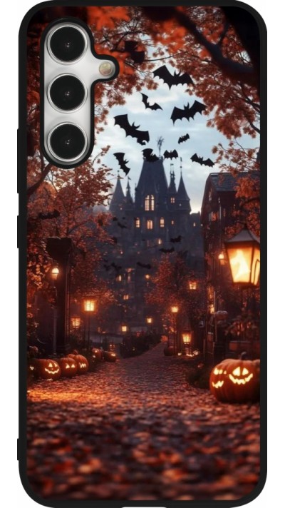 Coque Samsung Galaxy A54 5G - Silicone rigide noir Halloween 2025 Haunted house