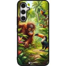 Samsung Galaxy A54 Case Hülle - Silikon schwarz Tropischer Dschungel Tayrona