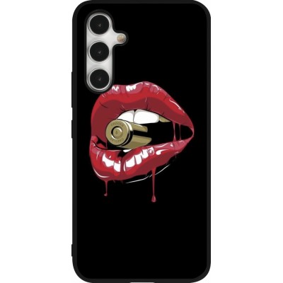 Samsung Galaxy A54 Case Hülle - Silikon schwarz Lips bullet