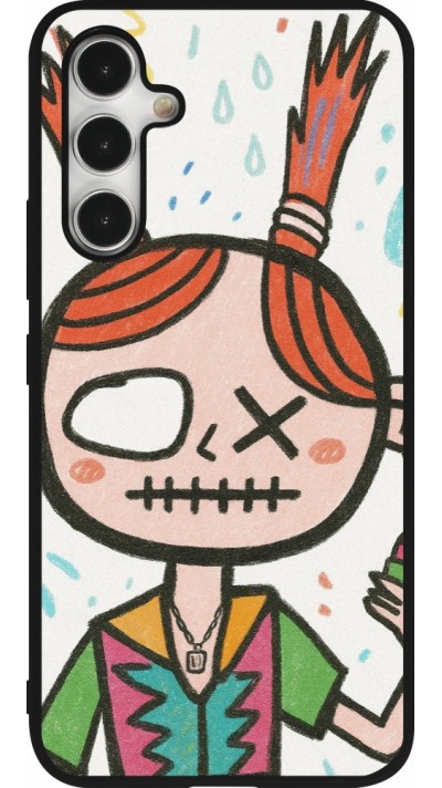 Samsung Galaxy A54 Case Hülle - Silikon schwarz Little Girl Sketch