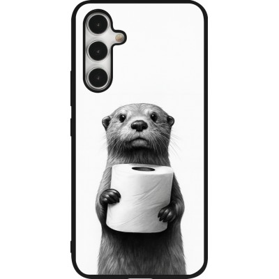 Samsung Galaxy A54 Case Hülle - Silikon schwarz Otter Toilettenpapier