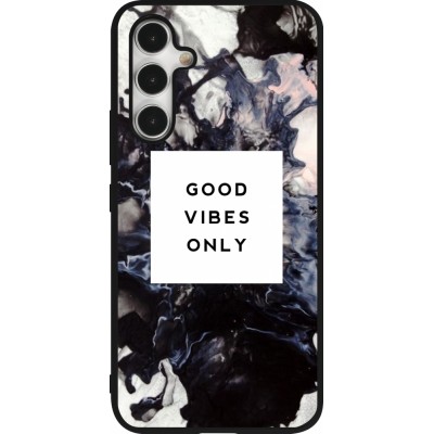 Samsung Galaxy A54 Case Hülle - Silikon schwarz Marble Good Vibes Only