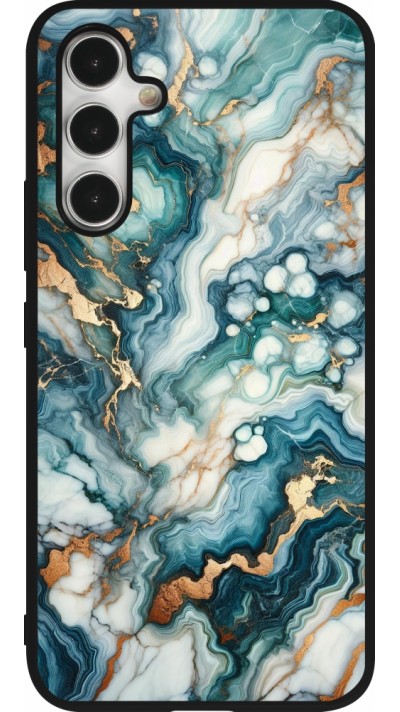 Coque Samsung Galaxy A54 5G - Silicone rigide noir Marbre Vert Bleu Doré Coque Samsung Galaxy A54 5G - Silicone rigide noir Marbre Vert Bleu Doré