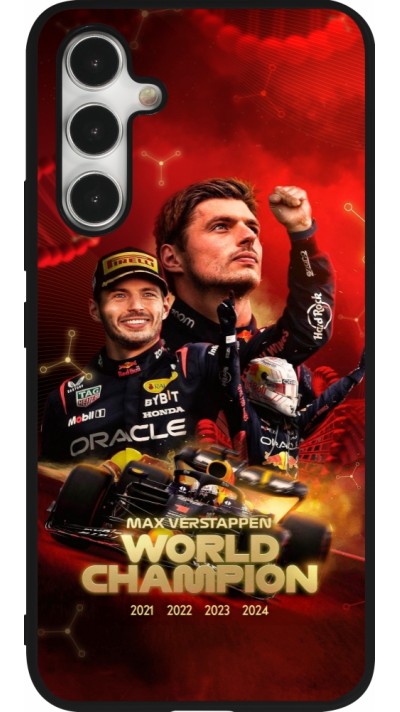 Coque Samsung Galaxy A54 5G - Silicone rigide noir Max Verstappen Champion 2023 Coque Samsung Galaxy A54 5G - Silicone rigide noir Max Verstappen Champion 2023